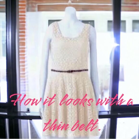 Anthropologie Lily Rose Dress Ivory Lace Fit & Flare Mini Size Small Euro Summer - Picture 9 of 16